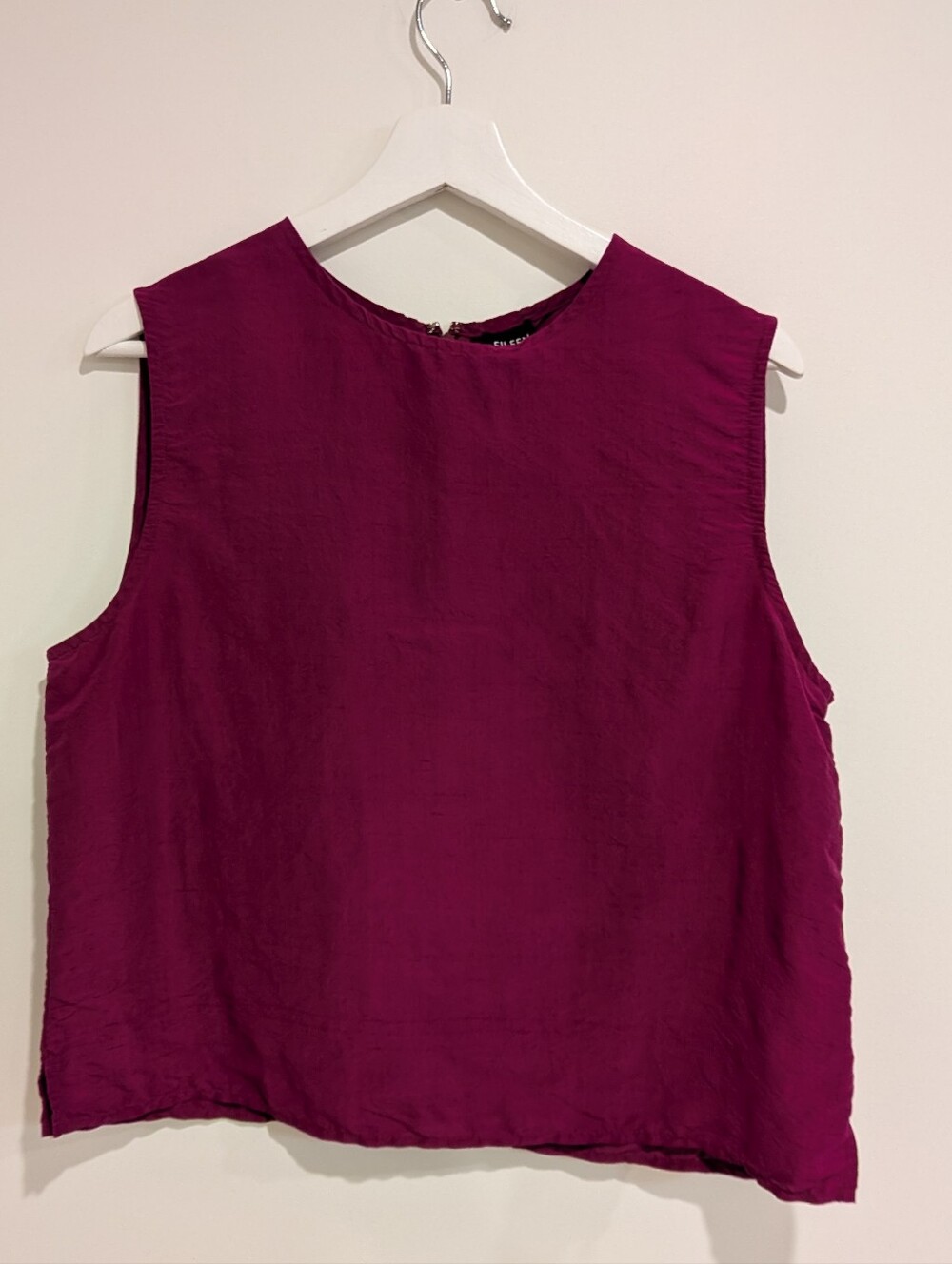Eileen Fisher Silk Magenta Tank Size L Quiet Luxury Old Money Feminine